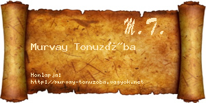 Murvay Tonuzóba névjegykártya